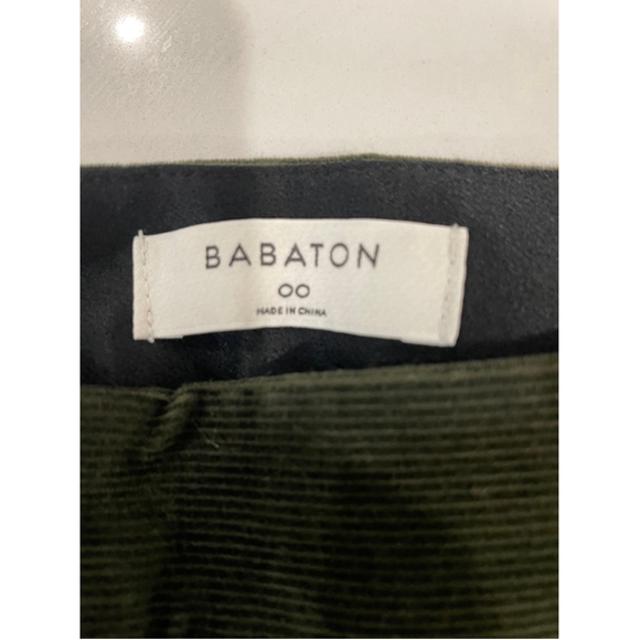 Aritzia Babaton Womens Size 00 Mitch Corduroy Pants Green Cropped Neutral - Picture 6 of 8